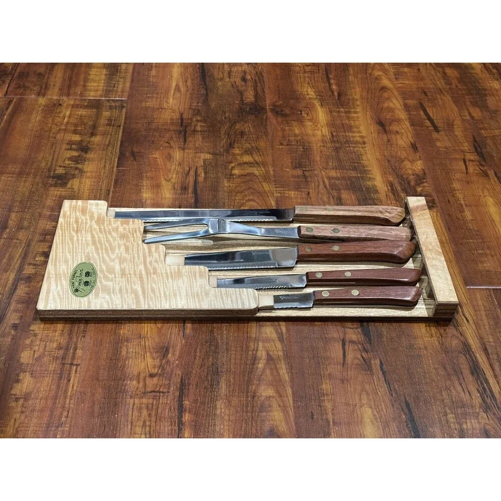 Crown Awards Hand Forged Japan Stainless Steel 5-Piece Carving Knife Fork Set